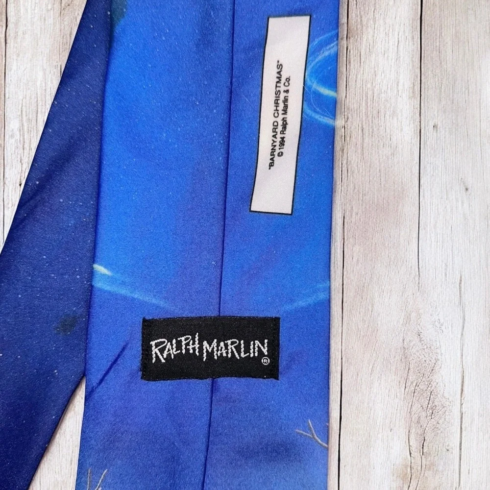 VTG Ralph Marlin Men’s Tie 1994 Barnyard Christmas Holiday Necktie